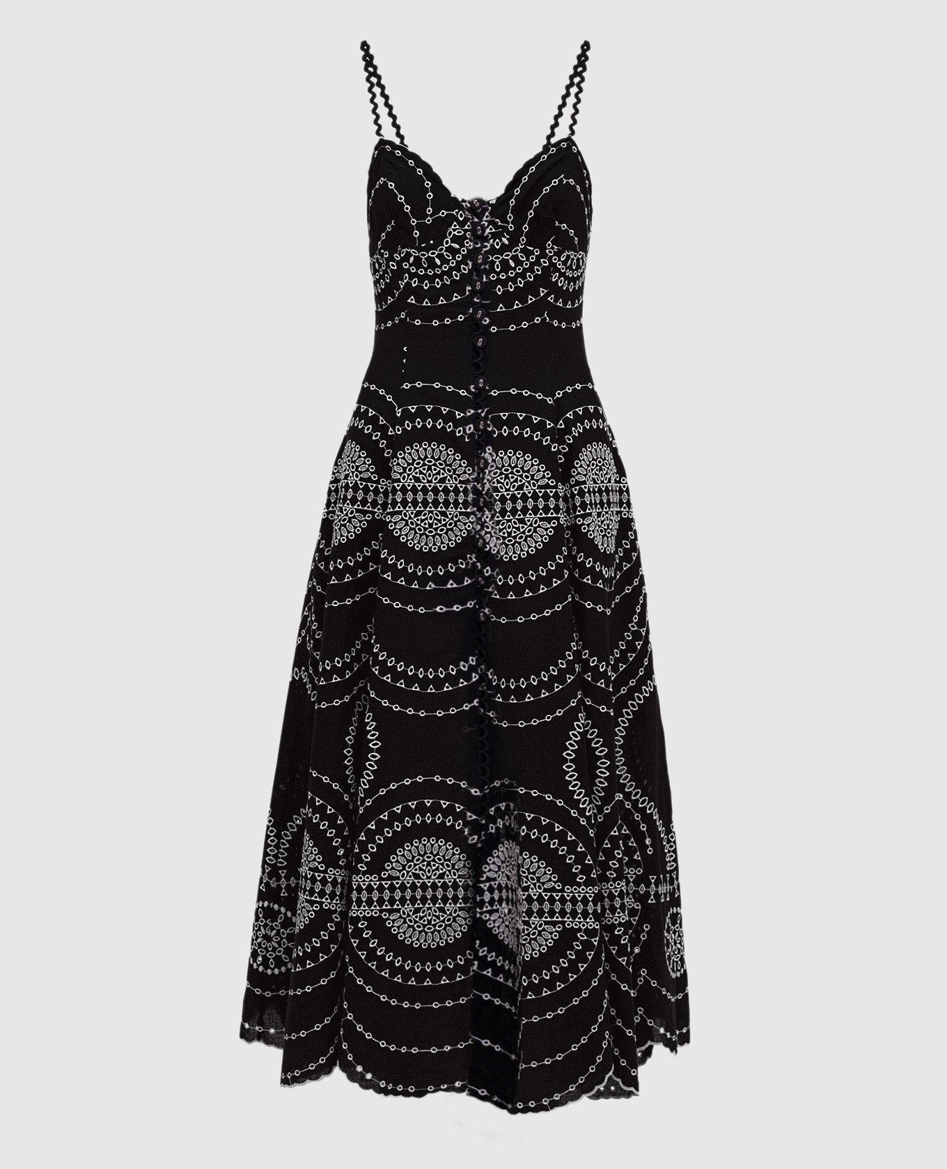 Catta black embroidered linen dress Charo Ruiz