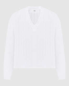 Solotre White pullover with openwork pattern M3D0050D