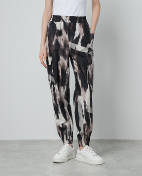 Twinset Joggers in a print with a metallic logo 241AP2505