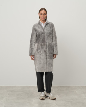 Babe Pay Pls Gray sheepskin coat 1827GEMMA