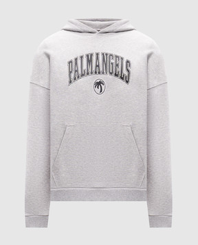 Palm Angels Grey hoodie with logo print PMBB155S25FLE001m