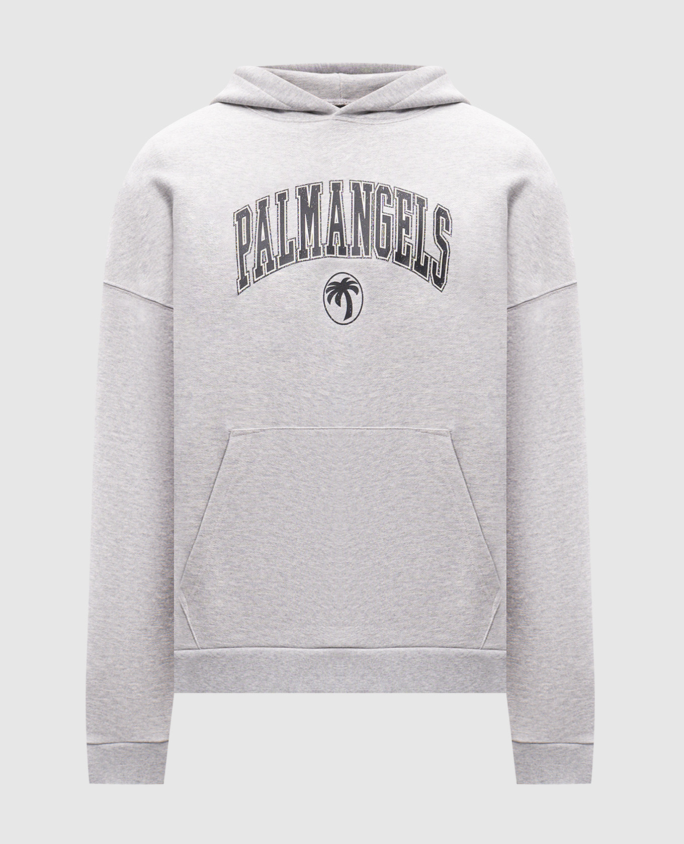 Grey hoodie with logo print Palm Angels