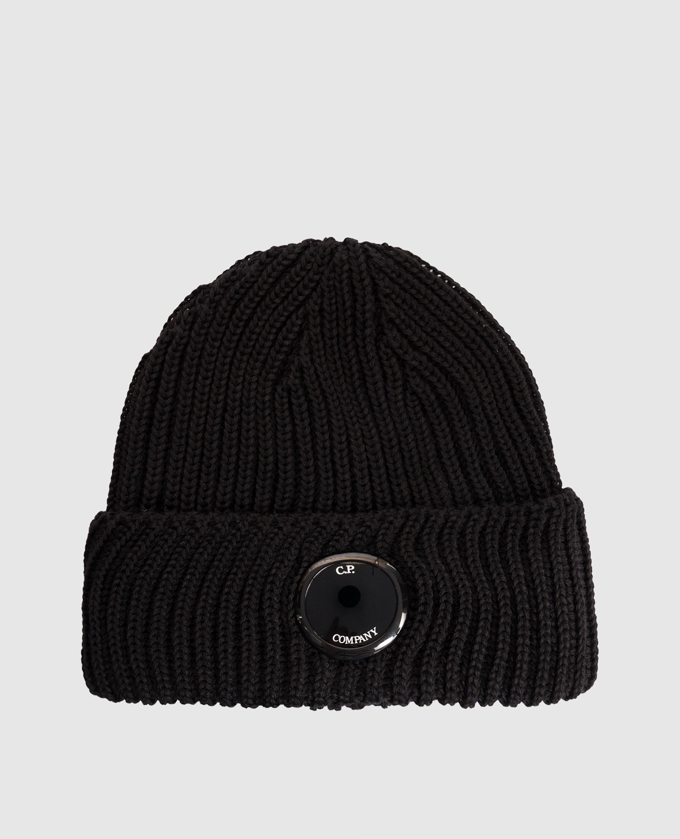 

Black wool hat with logo patch C.P. Company