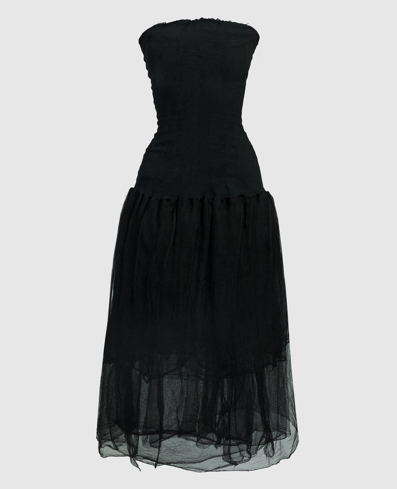 

Black midi dress with reaper effect silk Marc Le Bihan