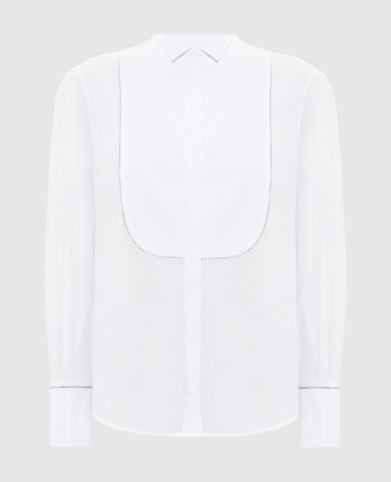 

White silk blouse with monil chain Peserico