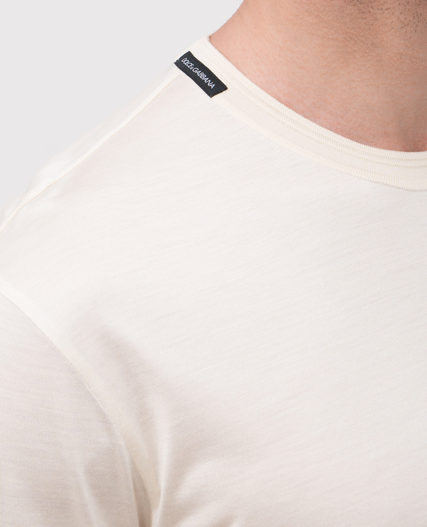 

Beige silk T-shirt with logo Dolce&Gabbana