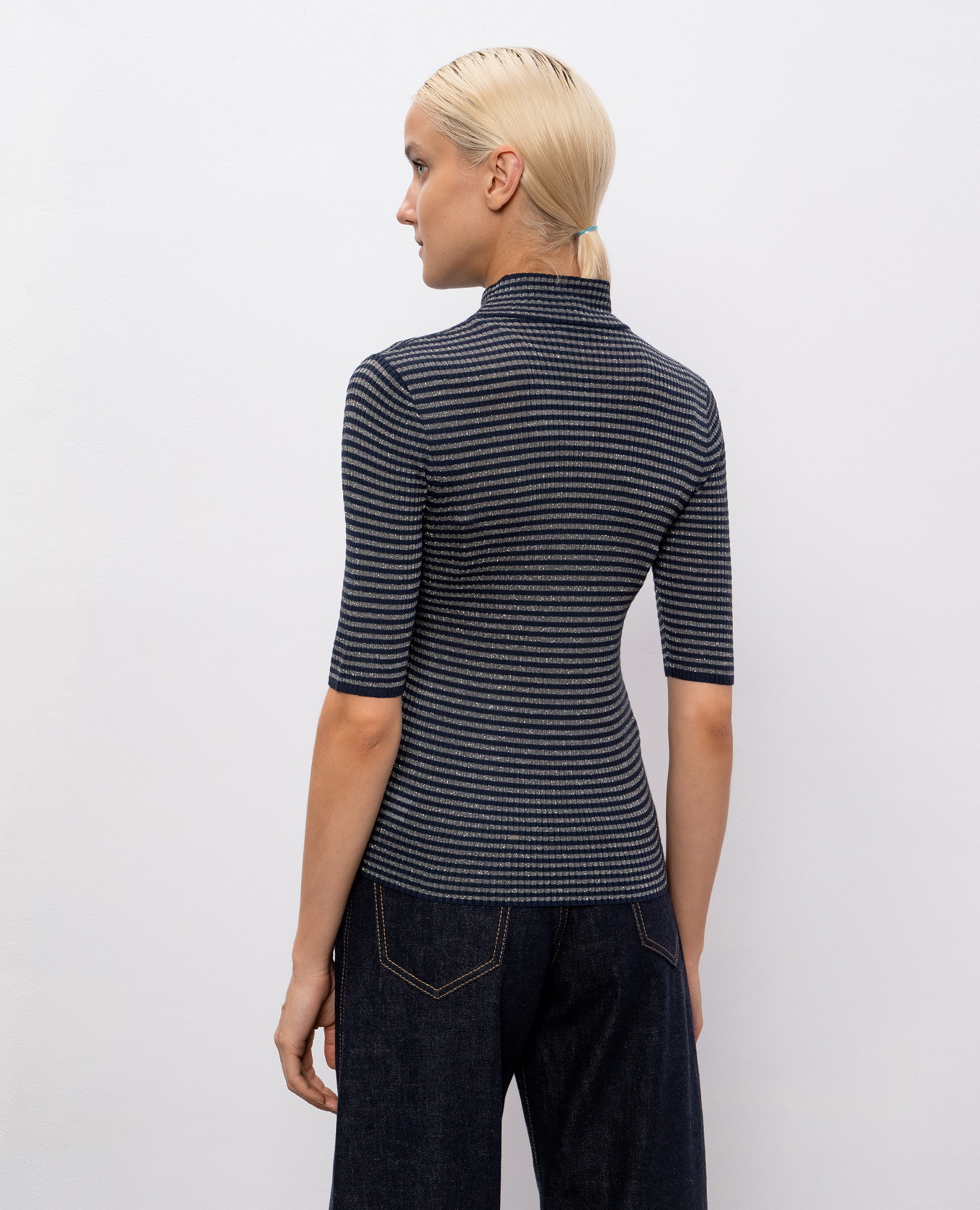 Striped wool and cashmere top with lurex Brunello Cucinelli 4