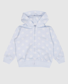 Dolce&Gabbana Children's blue sports jacket with DG logo print L1JWJPHS7LL