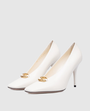 Valentino White leather boat shoes with VLogo logo 5W2S0JT5EEY