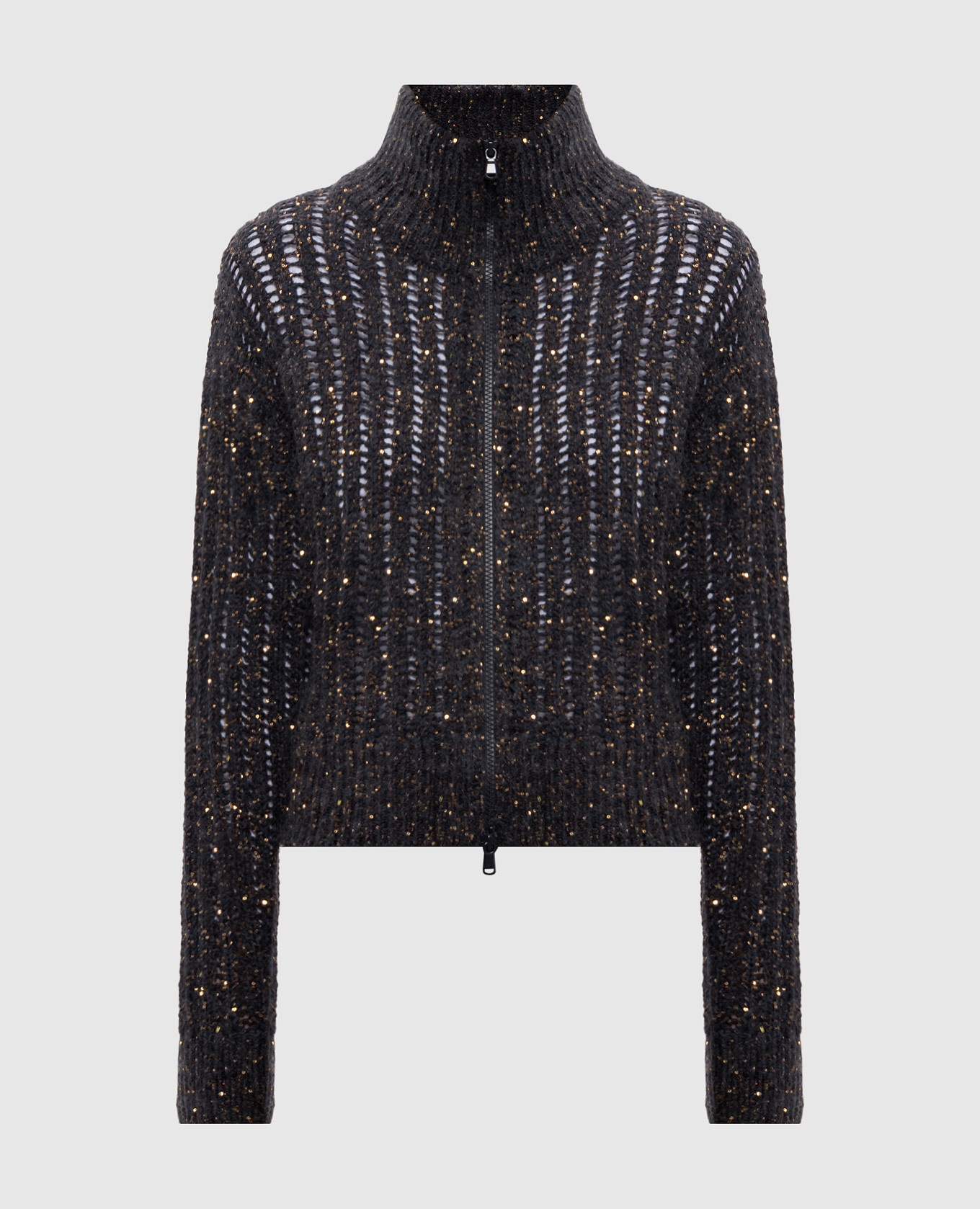 

Blue openwork cardigan with wool and cashmere Brunello Cucinelli