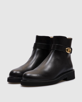Valentino Black leather boots with Vlogo logo 5W2S0JS8HJL