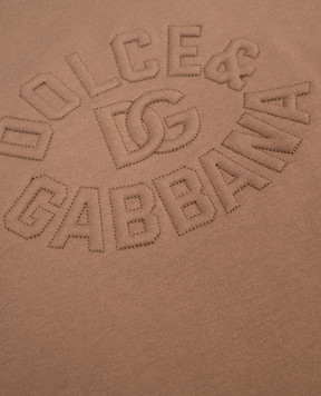Dolce&Gabbana Children's brown T-shirt with logo L4JTHUG7OJ826