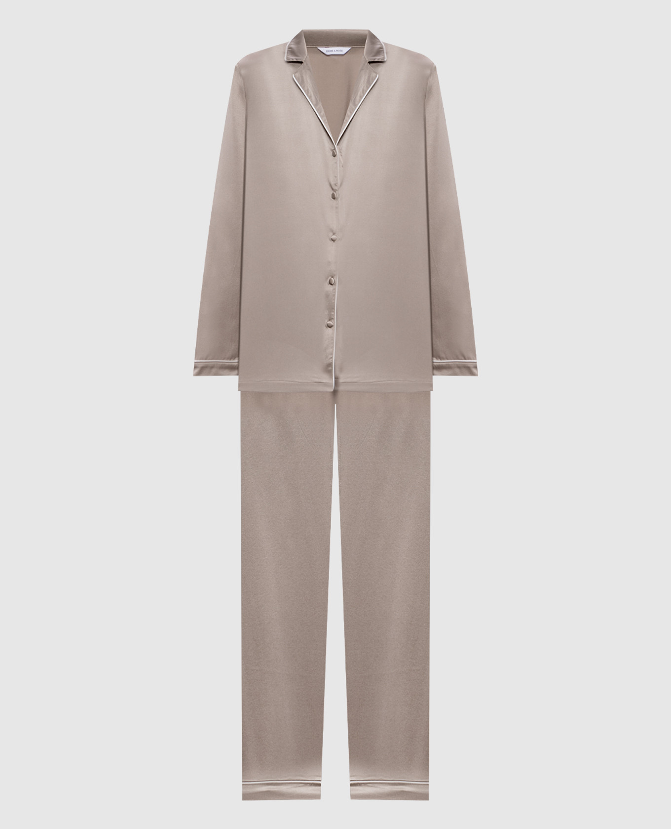 Beige silk pajamas with edging Dore & Rose
