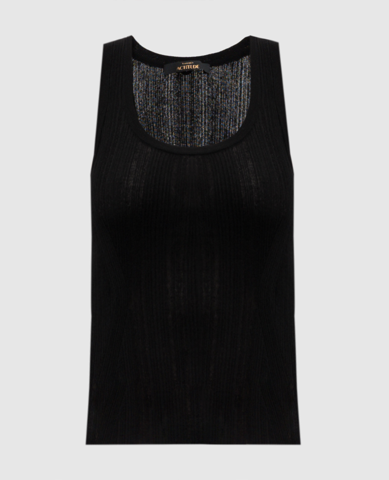 Black ribbed top Twinset