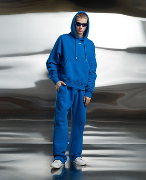 Off-White Blue sweatpants with Off embroidery OMCH054S24FLE001