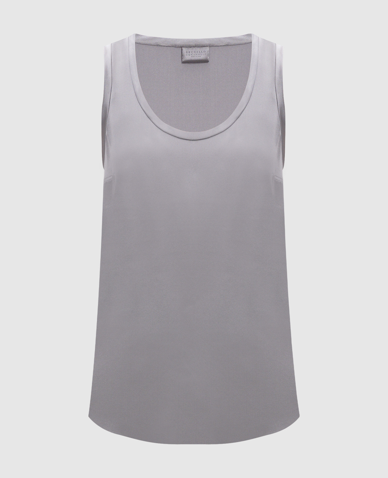Gray silk top Brunello Cucinelli