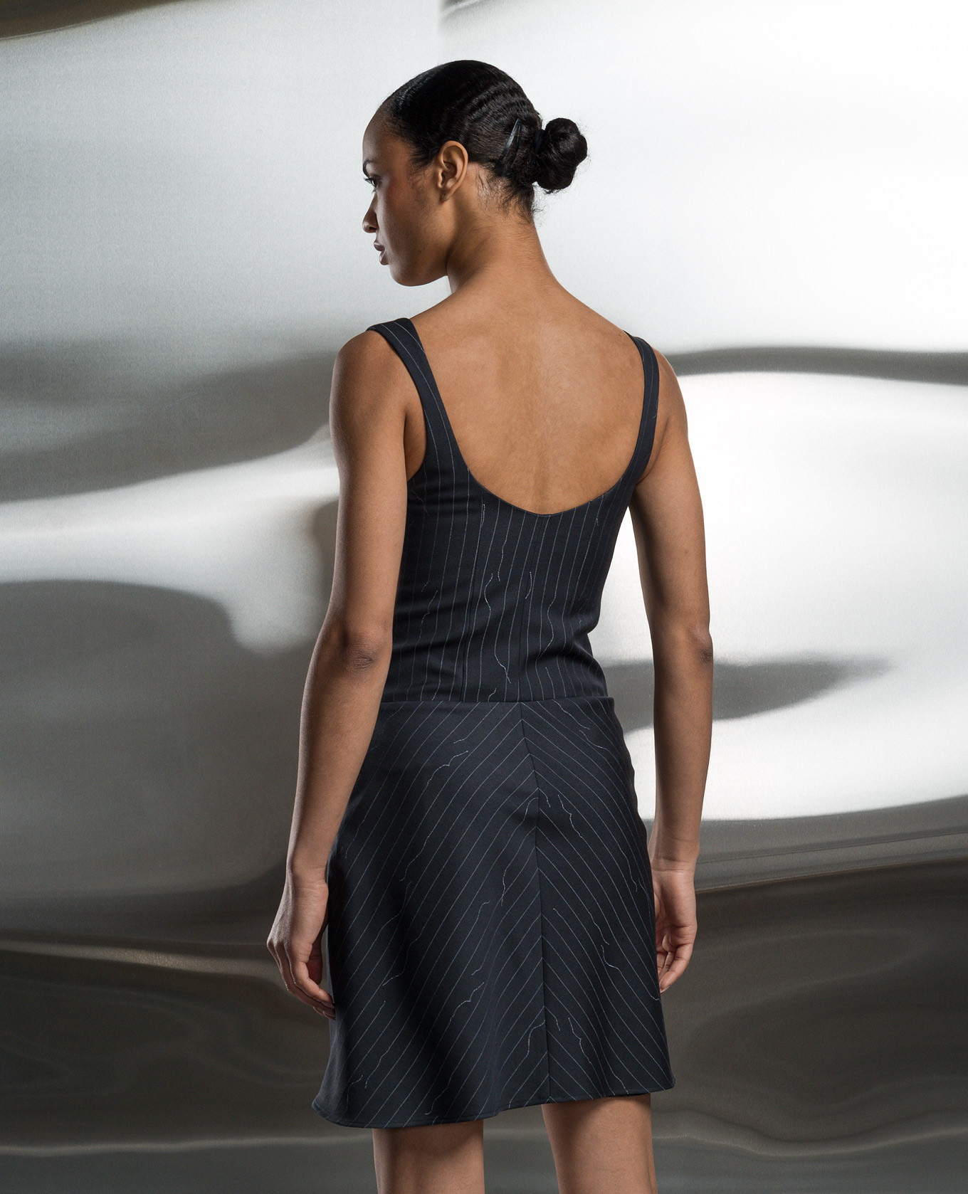 Gray dress with striped wool Off-White 4