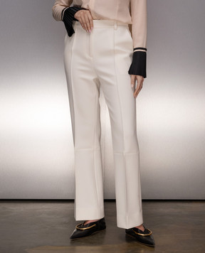 Victoria Beckham White flared pants with wool 1124WTR005120A