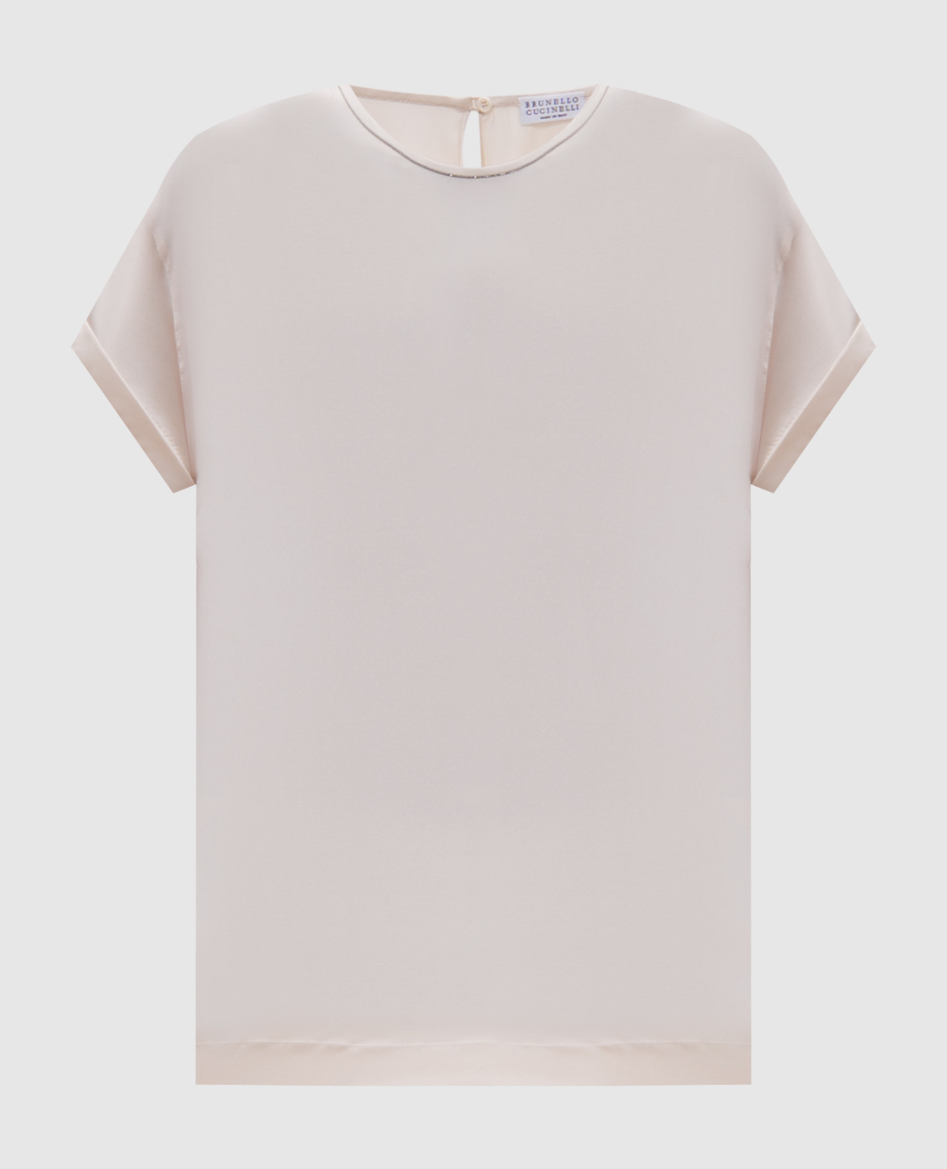 

Beige silk top with monil chain Brunello Cucinelli