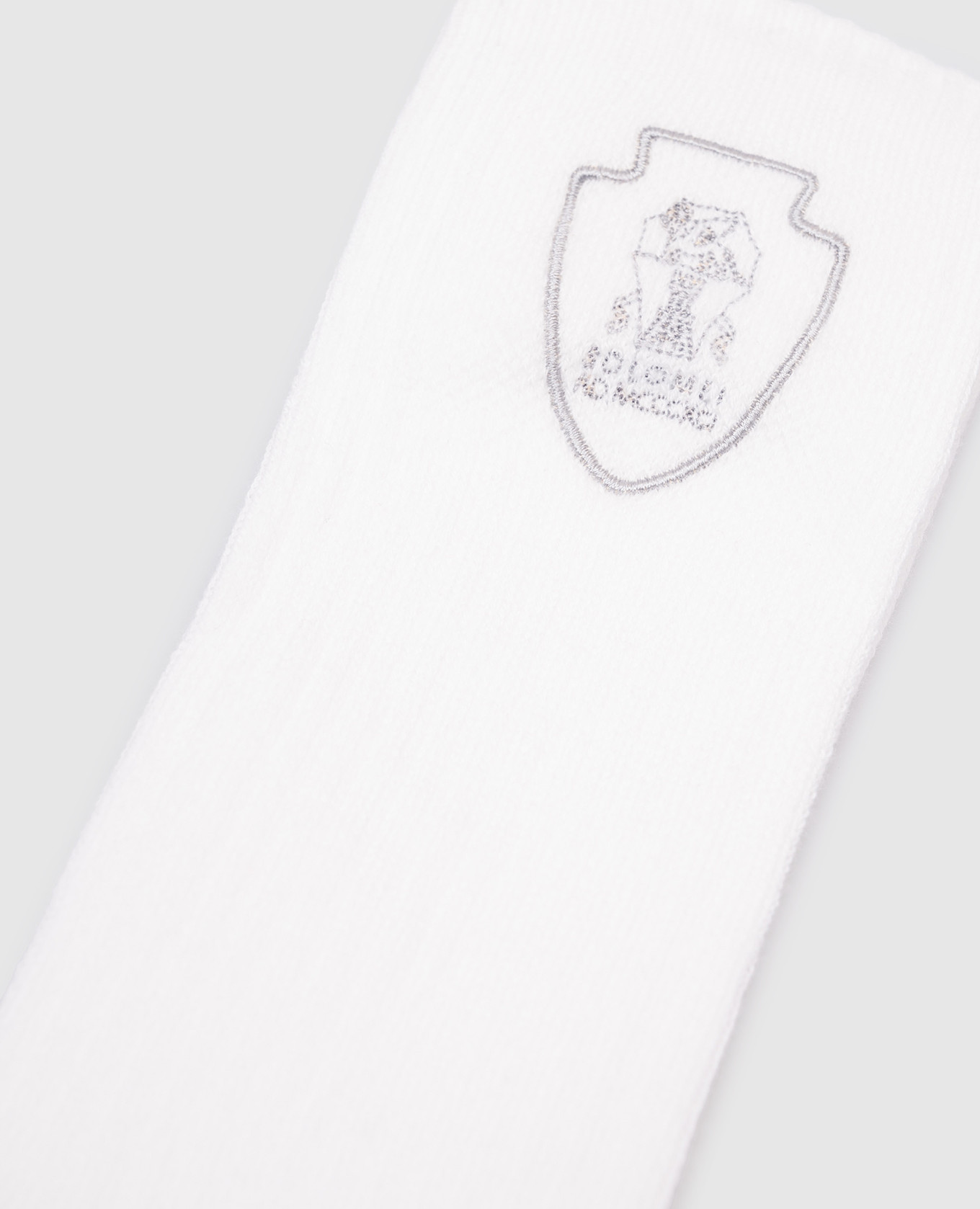 Children's white socks with logo emblem Brunello Cucinelli 2