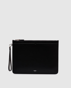 Max Mara Black leather clutch with logo CLASSICPOUCHM