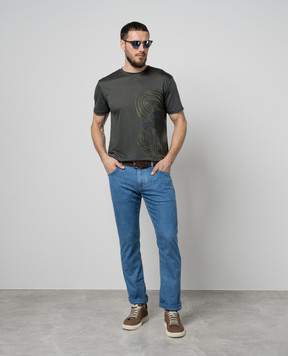 Stefano Ricci Blue jeans with metallic logo MST42S3250T0129