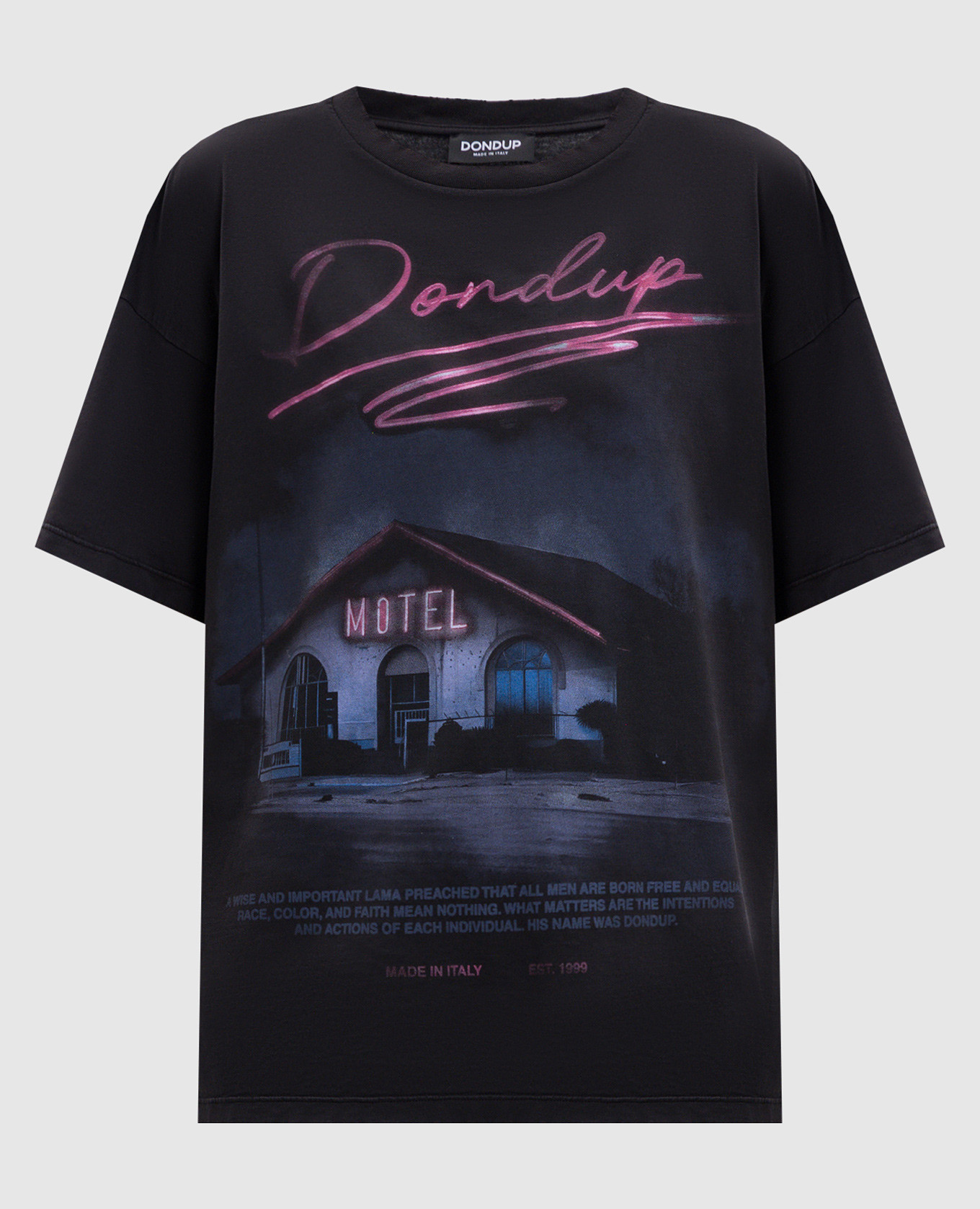 Black T-shirt with vintage effect Dondup