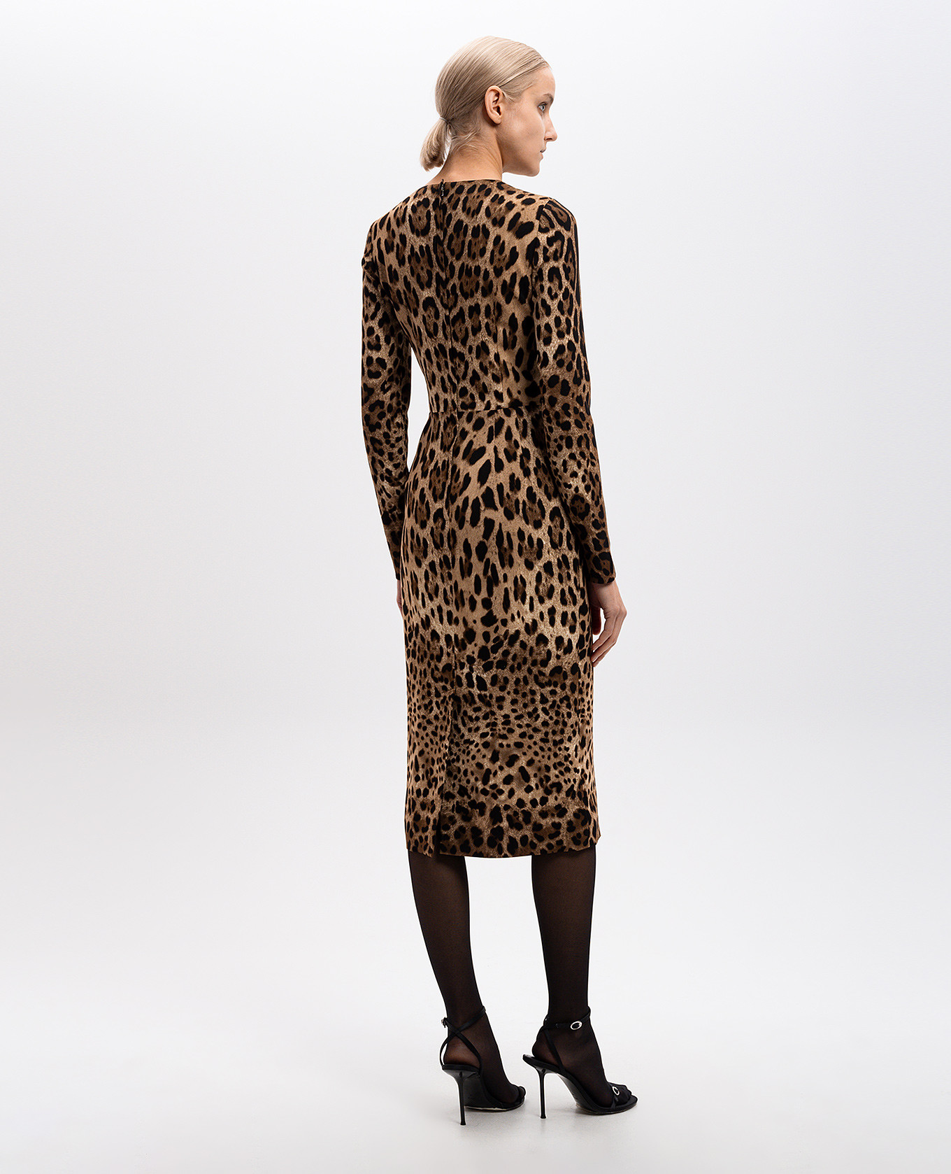 Brown animal print midi dress Dolce&Gabbana 4