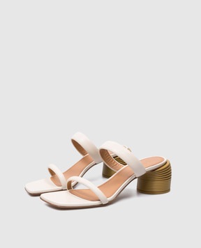 Off-White Beige sandals with curly heels OWIH059S24LEA001