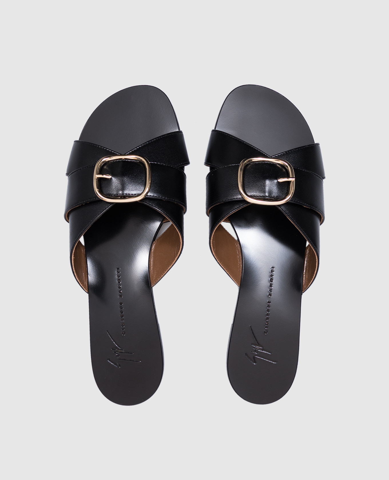 Anuvorock Black Leather Slides Giuseppe Zanotti 5
