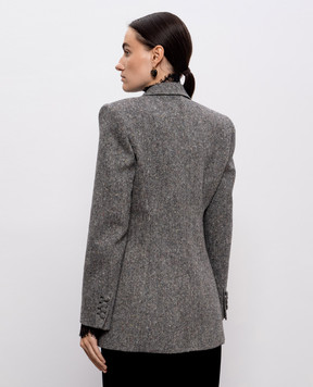 Valentino Gray double-breasted jacket with wool 7B0CE4V29R2