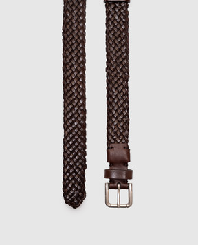 Dolce&Gabbana Brown leather braided belt BC4924A9Q22