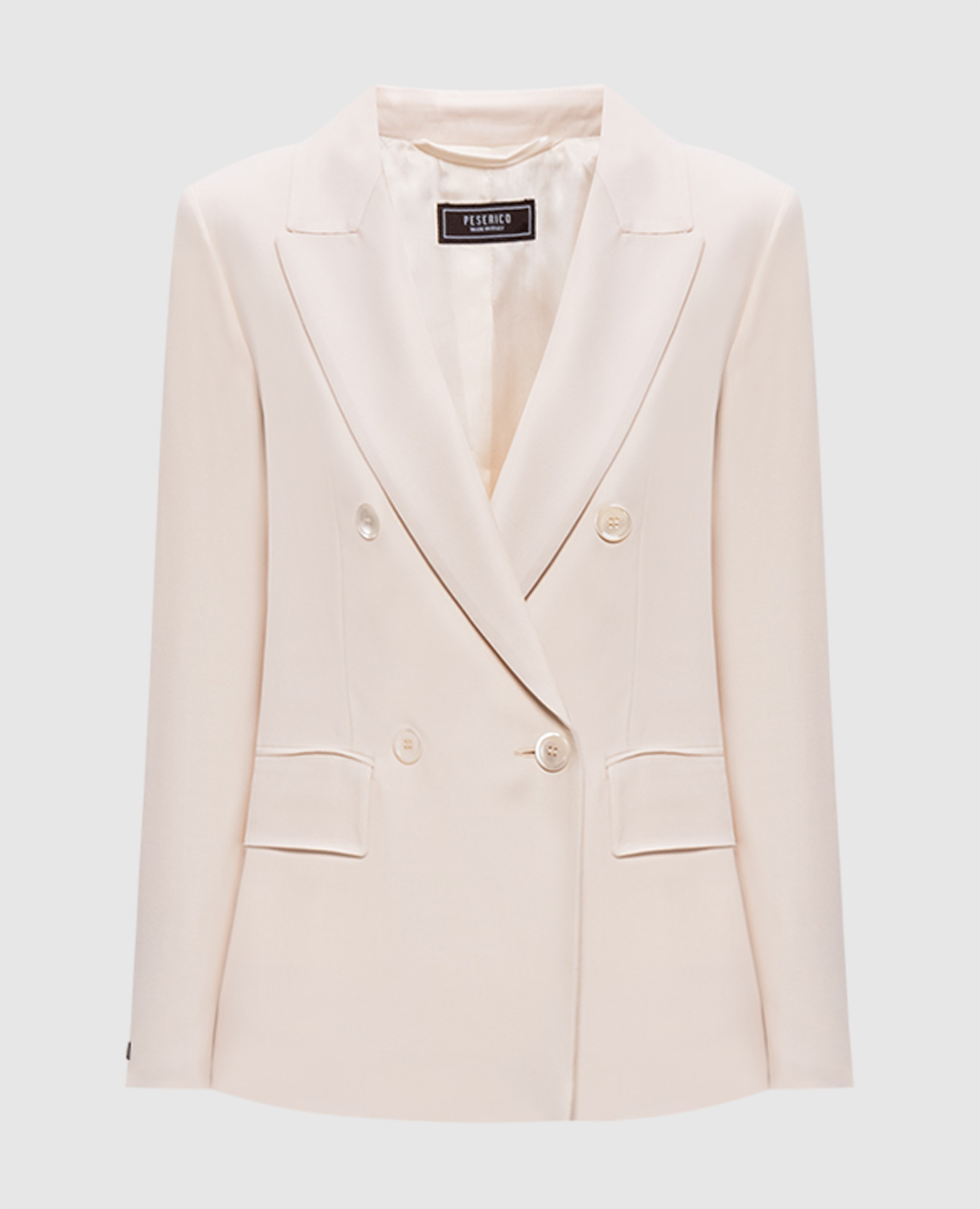 

Beige double-breasted jacket with wool Peserico
