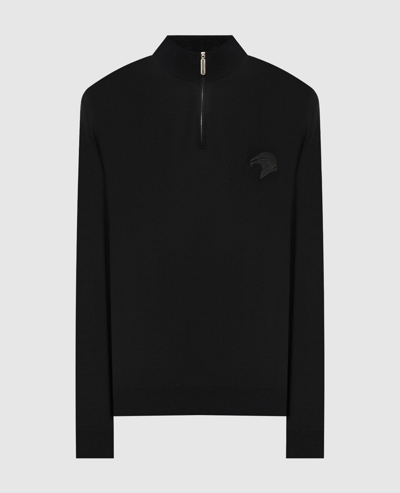 

Black wool jumper with logo embroidery Stefano Ricci