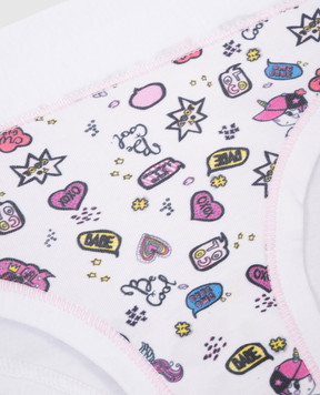 RiminiVeste Lovely children's white panties with a unicorn print B2823J