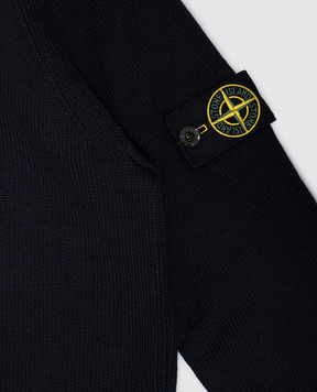 Stone Island Children's blue sweater with a logo patch 8116504A28