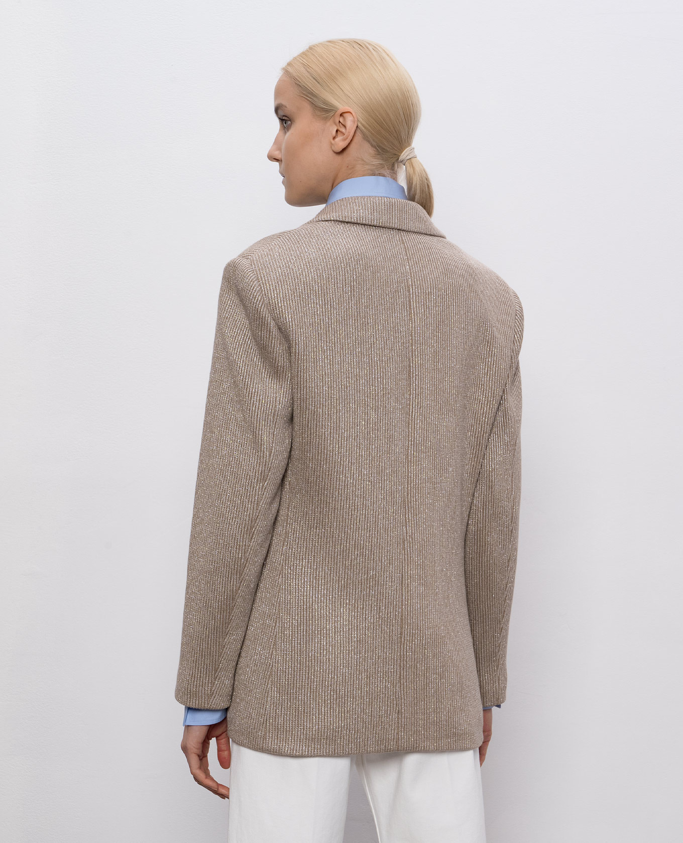 Beige jacket with lurex Brunello Cucinelli 4