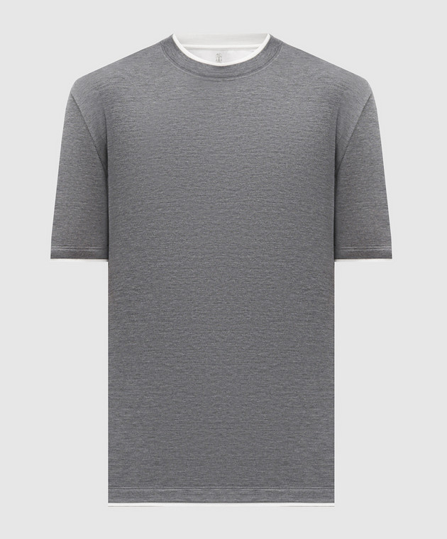 Tシャツ・カットソー BRUNELLO CUCINELLI SS25 Silk shirt (MW8666666 C3437) Brunello Cucinelli - Gray silk t-shirt MH8367427 - shop with