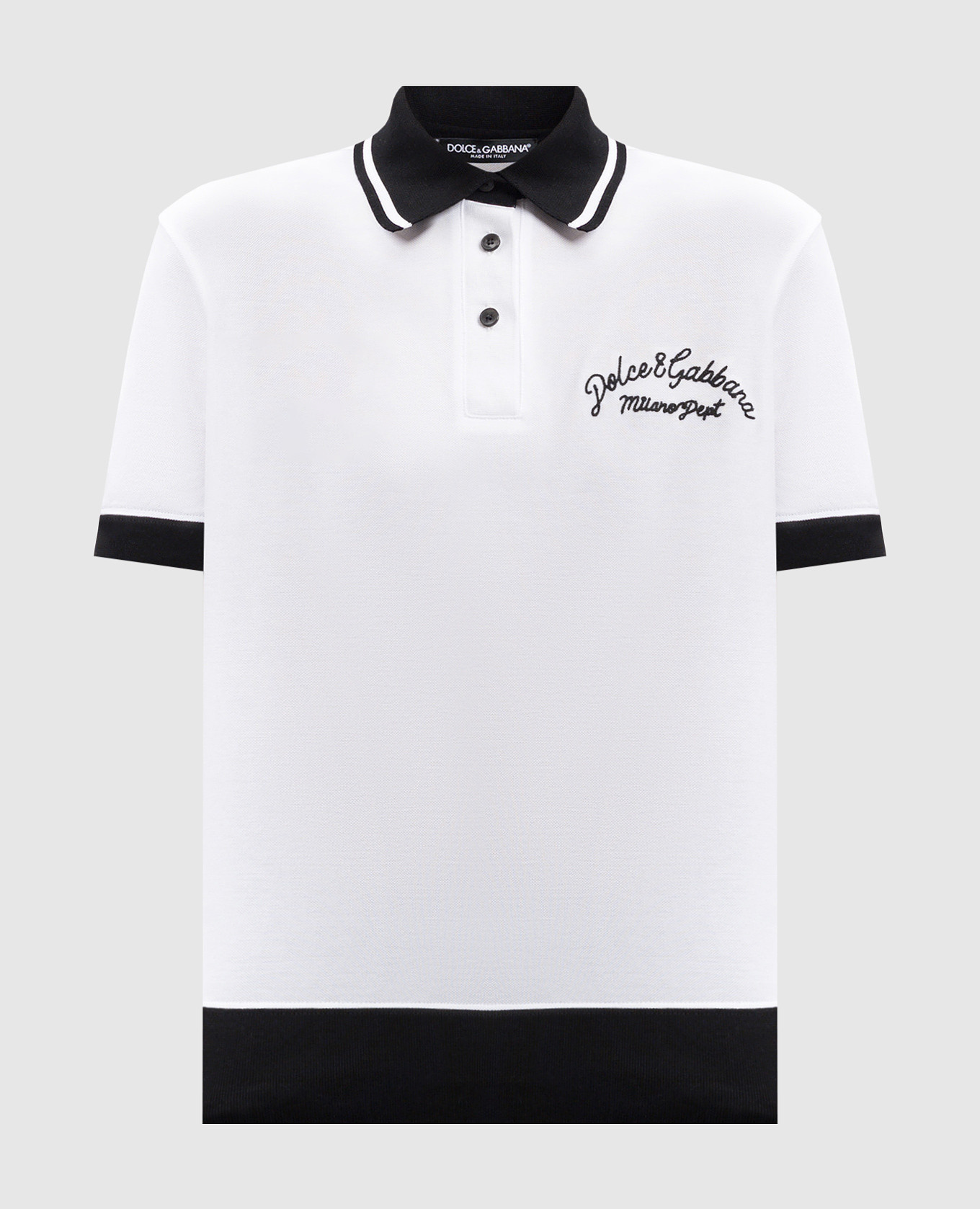 

White polo with logo embroidery Dolce&Gabbana