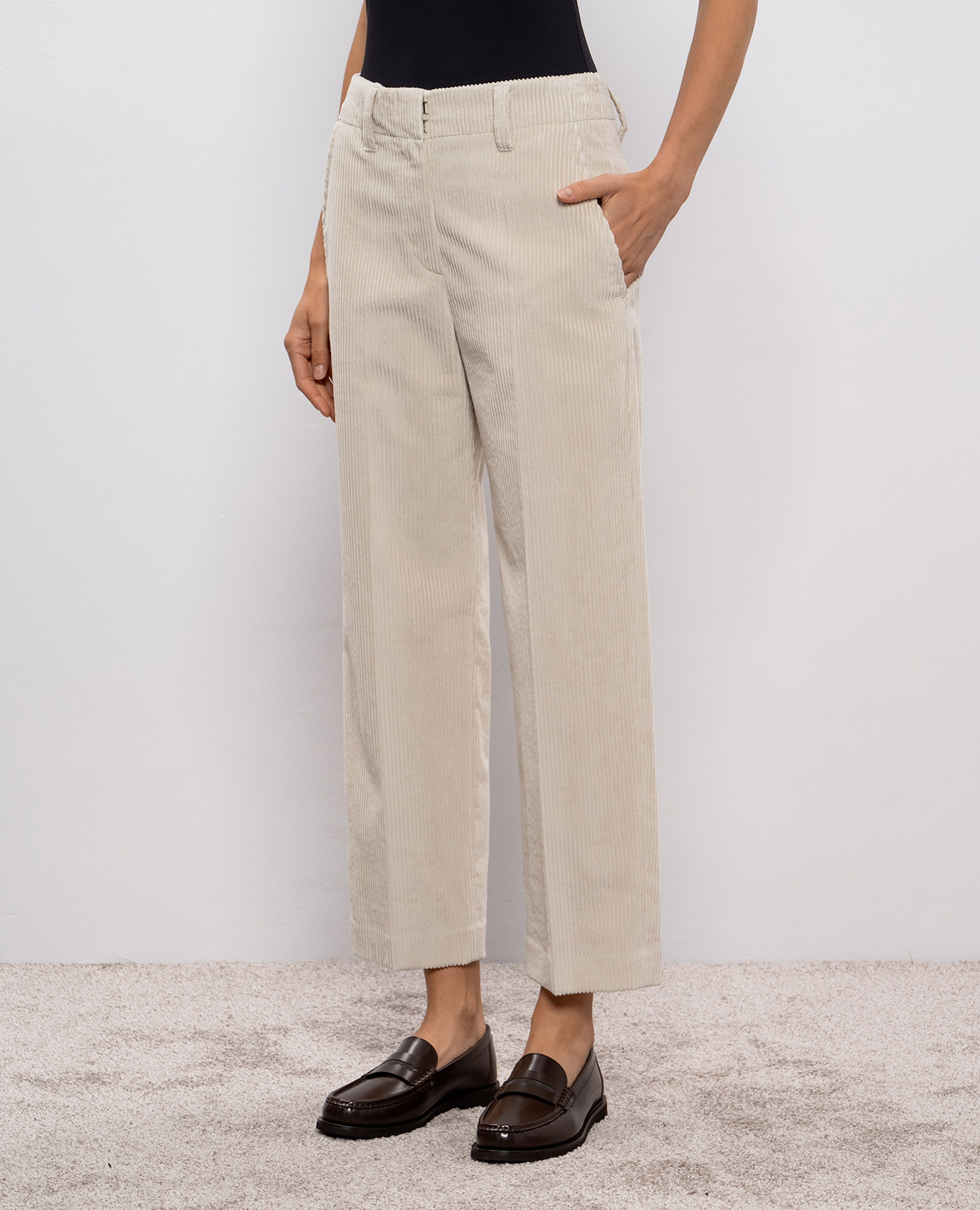 Beige corduroy pants Brunello Cucinelli 3