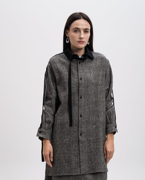 Y`S Yamamoto Gray shirt made of wool in a pattern YOB16801