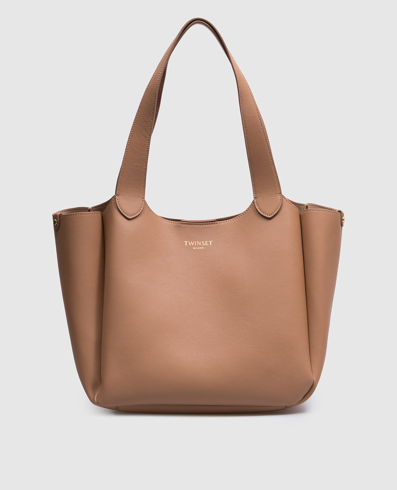 

Beige leather tote bag Forever Twinset