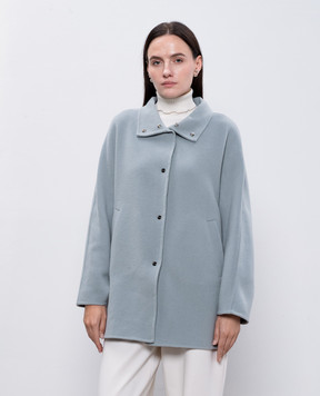 Herno Gray wool coat with metallic logo GC000463D33415