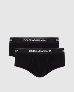 Dolce&Gabbana Set of black briefs with logo M9C05JONN95