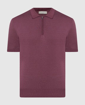 Cashmere&Whiskey Burgundy polo shirt with silk FS05