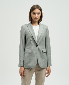Peserico Gray wool jacket with lurex S0110303359