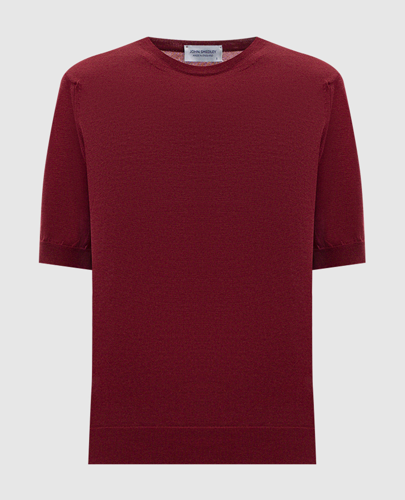 CERICE burgundy merino wool T-shirt John Smedley