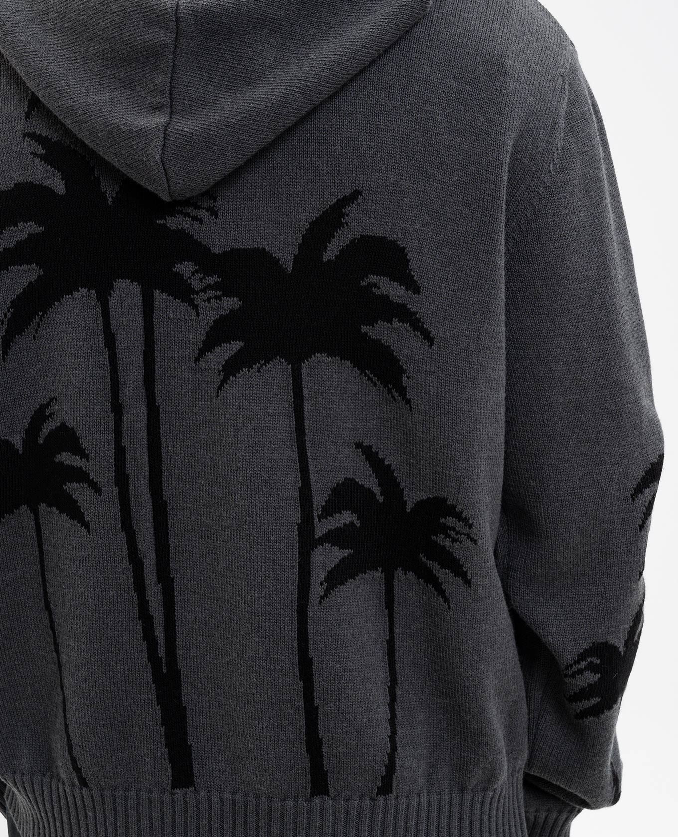 

Grey wool hoodie with Palms logo pattern Palm Angels