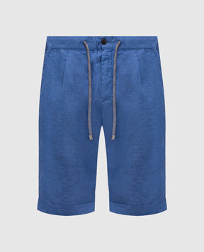 Cashmere&Whiskey Blue linen shorts 0255500264