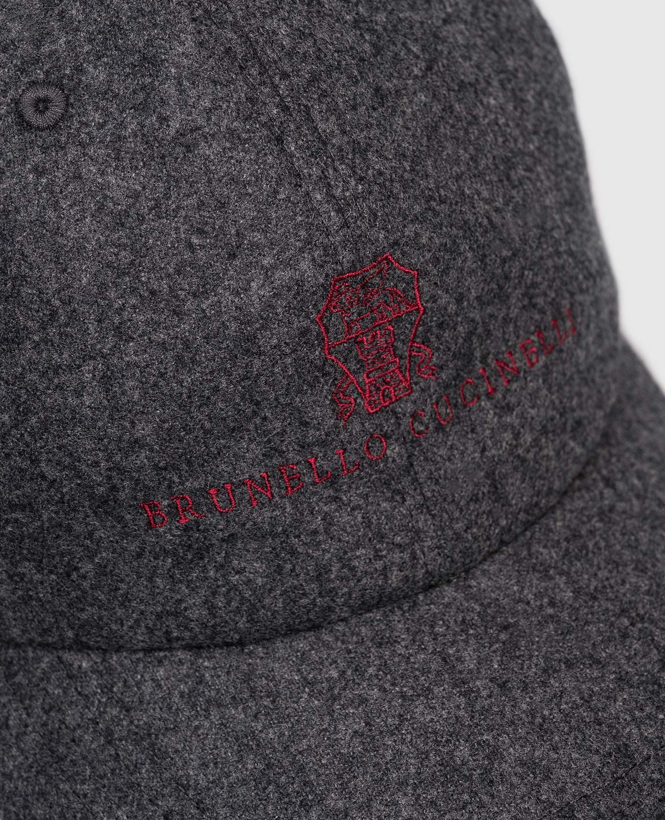 

Grey wool cap with logo embroidery Brunello Cucinelli